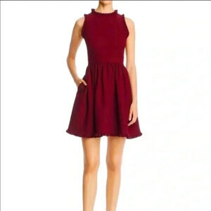 Kate Spade Wine Dress w/ Ruffle Detail & Pockets​​